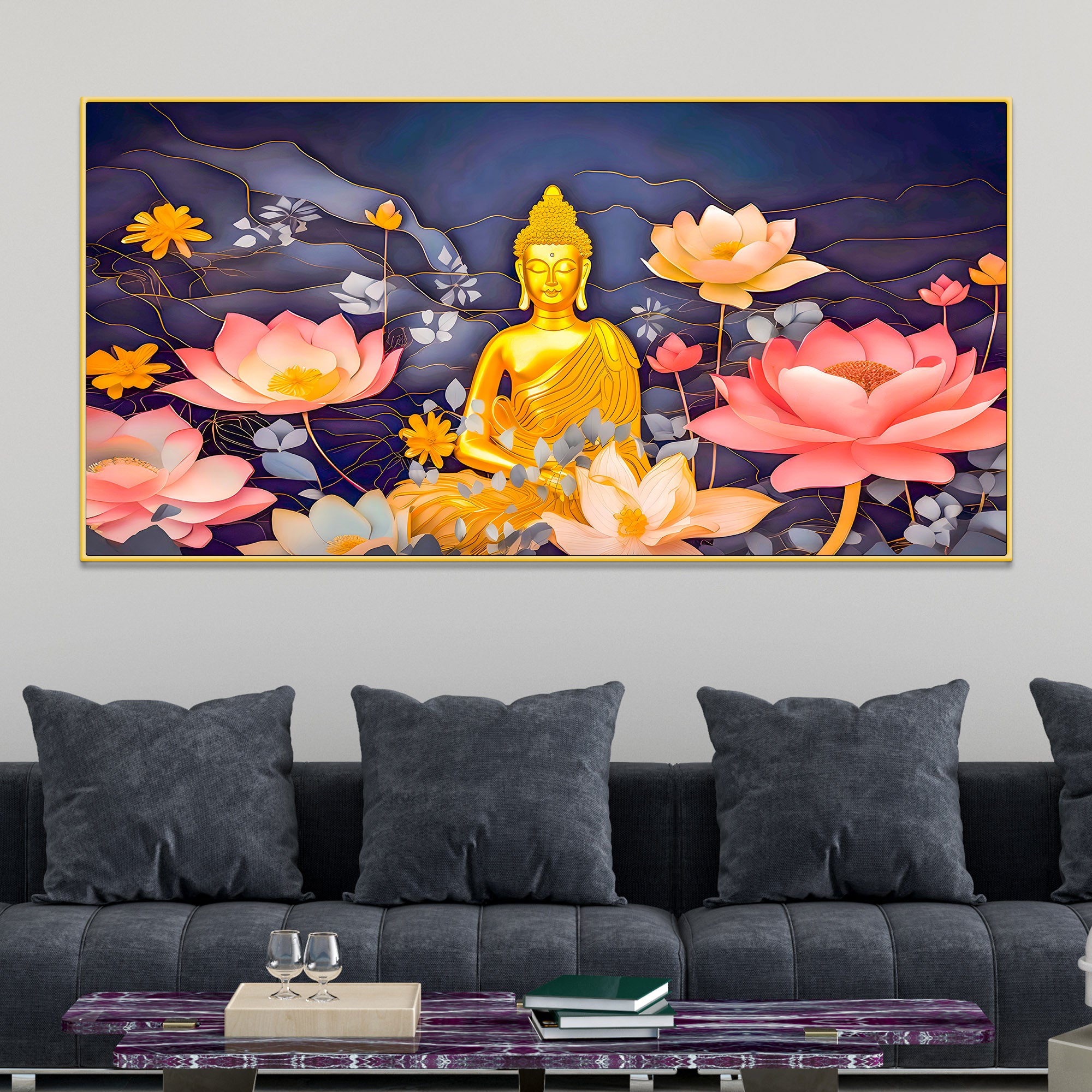 Elegant Buddha Wall Painting for Luxury Home
