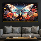 Elegant Butterfly Crystal Glass Wall Art Painting