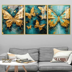 Elegant Butterfly Fantasy Acrylic Painting Set of 3