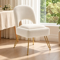 Elegant Cream Upholstered Chair with Open Back Design