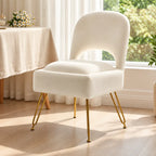 Elegant Cream Upholstered Chair with Open Back Design