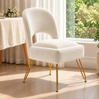 Elegant Cream Upholstered Chair with Open Back Design