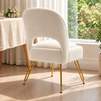 Elegant Cream Upholstered Chair with Open Back Design