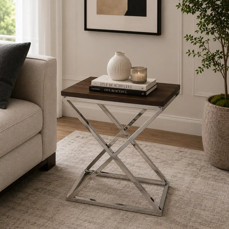 Elegant Cross Leg Side Table for Home