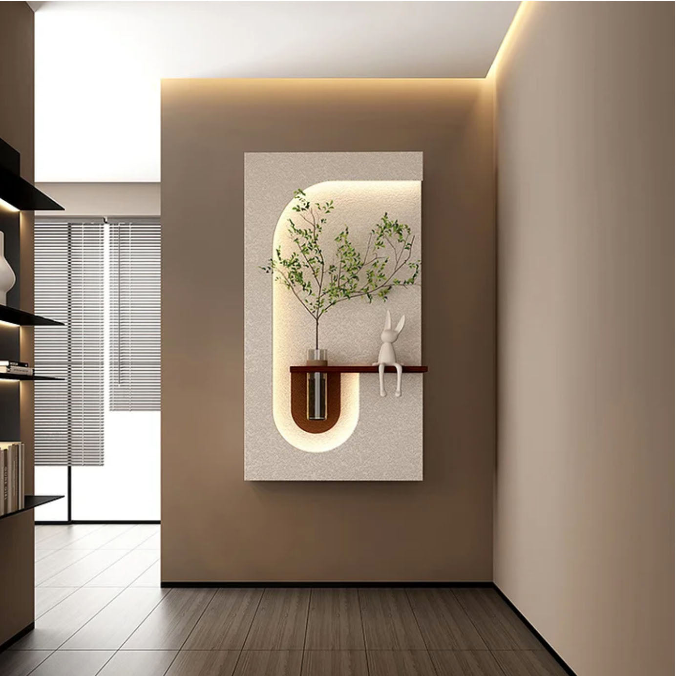 Elegant Decorative LED Light Wall Panel with Planter for Home & Office Spaces