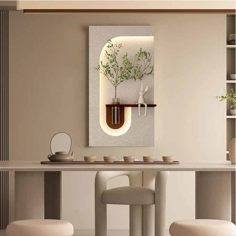 Elegant Decorative LED Light Wall Panel with Planter for Home & Office Spaces