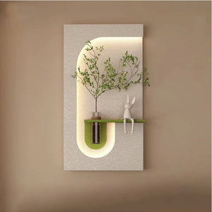 Elegant Decorative LED Light Wall Panel with Planter for Home & Office Spaces