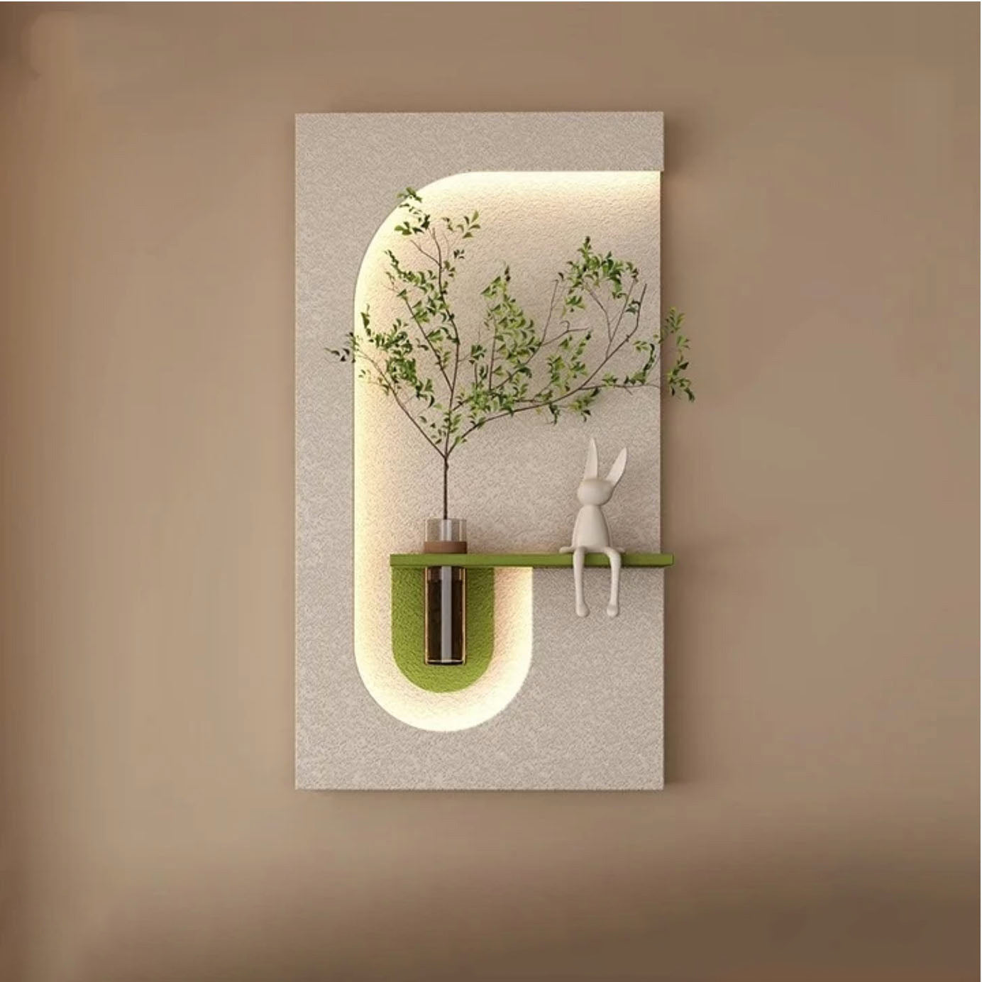 Elegant Decorative LED Light Wall Panel with Planter for Home & Office Spaces