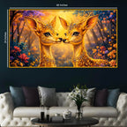 Elegant Deer Pair Crystal Glass Wall Art Painting