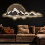 Elegant Deer Valley Premium Crystal Glass Backlit LED Painting