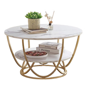 Elegant Design Modern Round Metal Finish Center Table