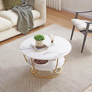 Elegant Design Modern Round Metal Finish Center Table