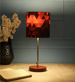 Elegant Designer Printed Cylindrical Shaped Table Lamp