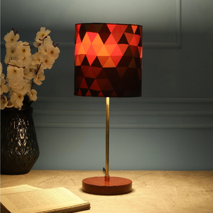 Elegant Designer Printed Cylindrical Shaped Table Lamp