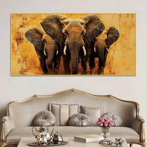 Elegant Elephant Canvas Wall Painting for Home Décor