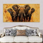 Elegant Elephant Canvas Wall Painting for Home Decor