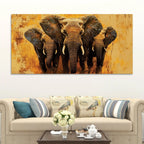 Elegant Elephant Canvas Wall Painting for Home Decor
