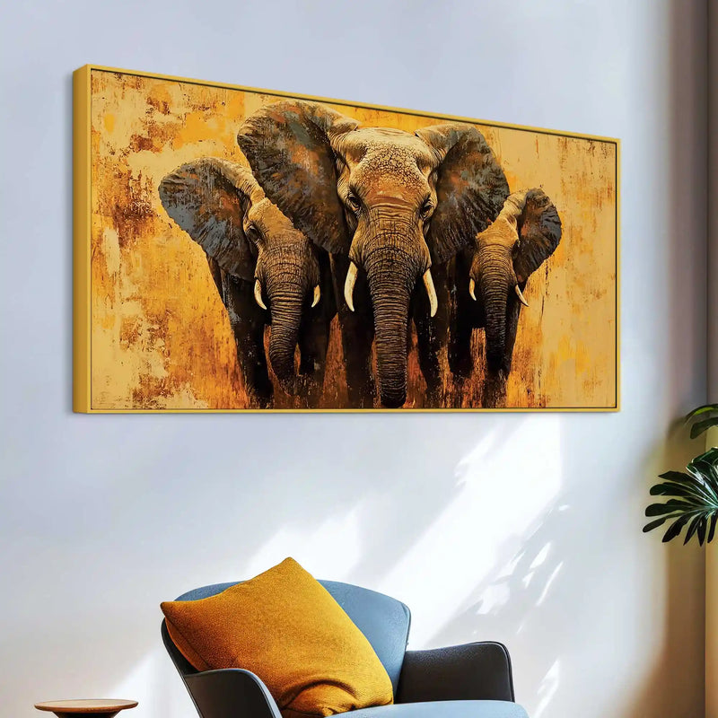 Elegant Elephant Canvas Wall Painting for Home Decor