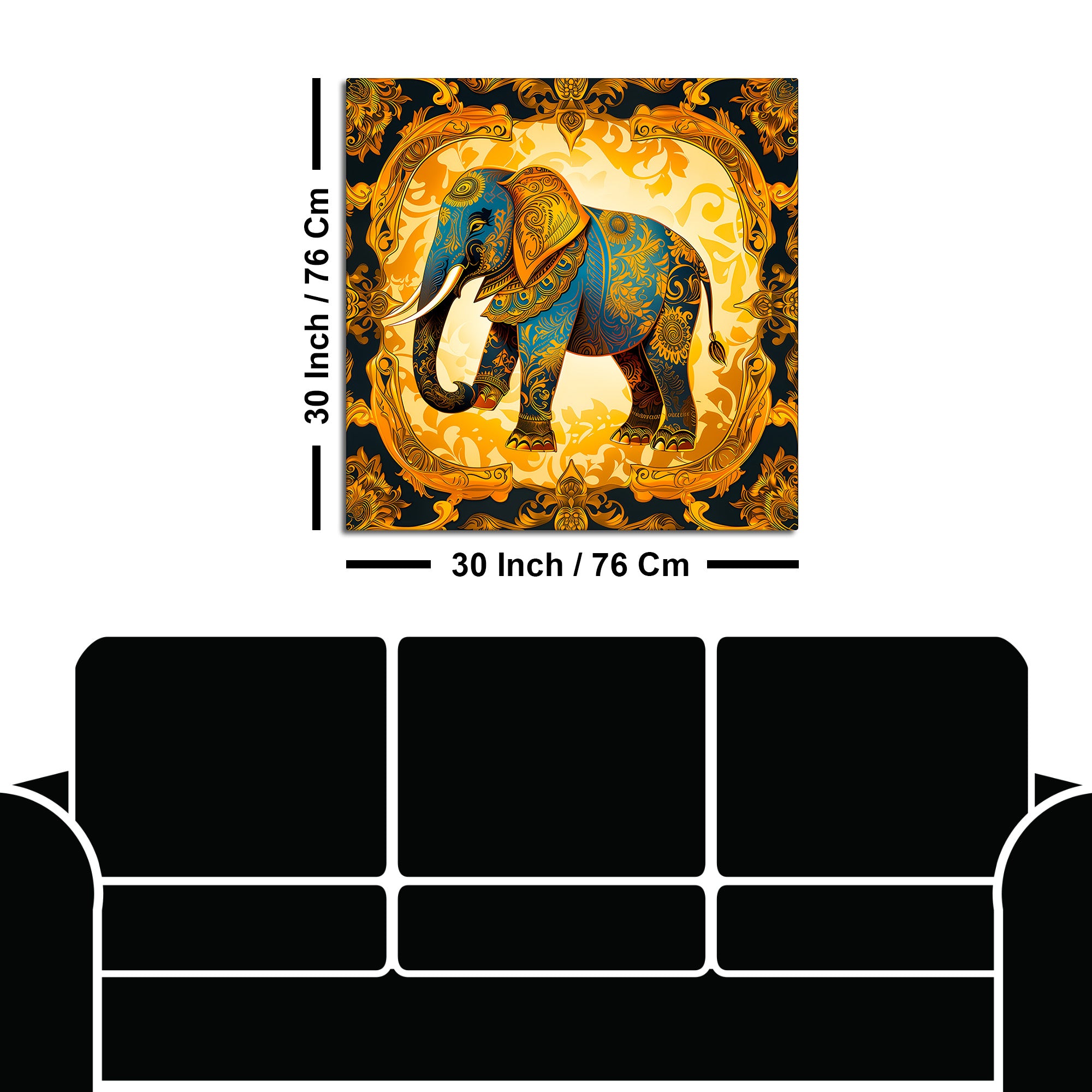 Elegant Elephant Painting for Living Room Wall Décor