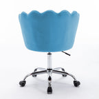 Elegant Emerald Blue Accent Chair with Adjustable Height