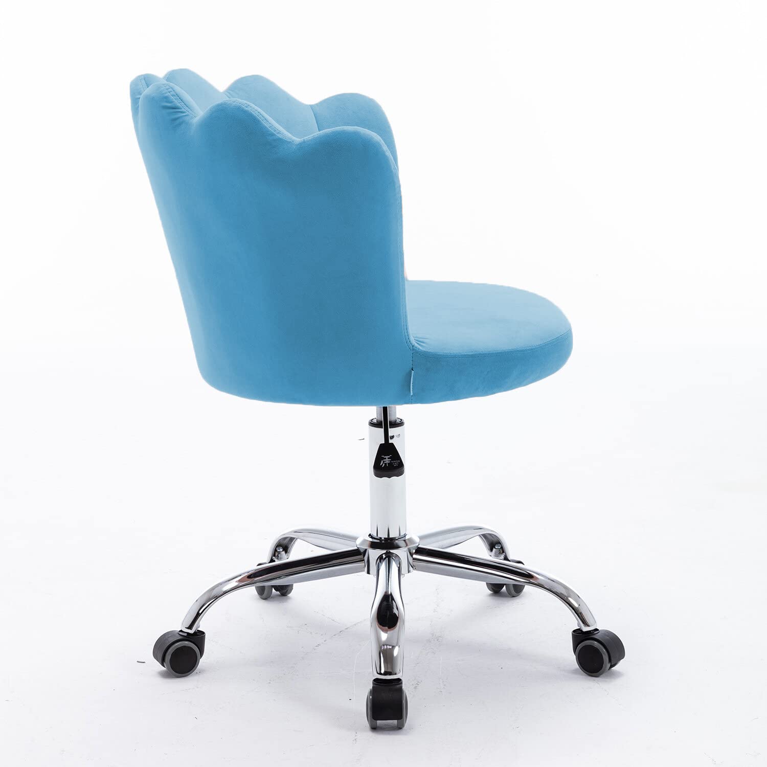 Elegant Emerald Blue Accent Chair with Adjustable Height