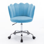 Elegant Emerald Blue Accent Chair with Adjustable Height
