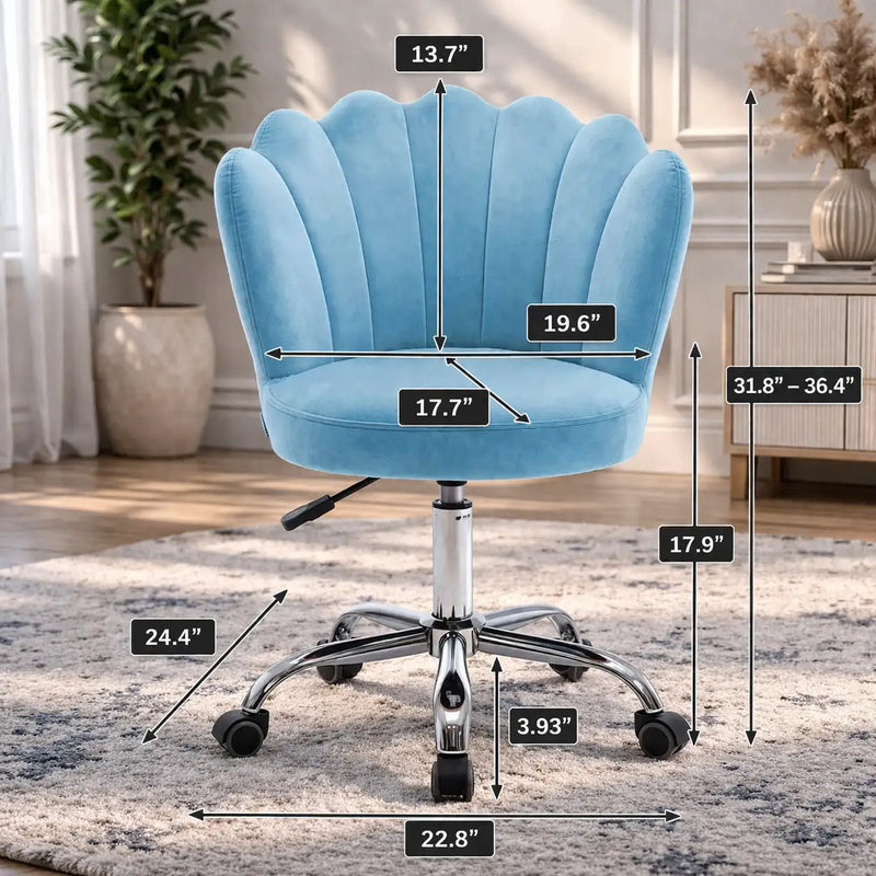 Elegant Emerald Blue Accent Chair with Adjustable Height