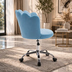 Elegant Emerald Blue Accent Chair with Adjustable Height