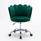 Elegant Emerald Green Accent Chair with Adjustable Height