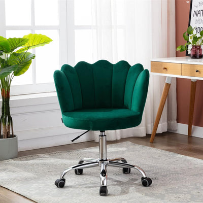 Elegant Emerald Green Accent Chair with Adjustable Height