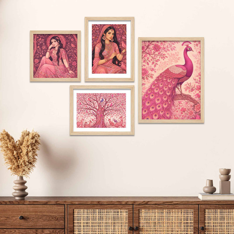 elegant-feminine-ethnic-wall-frame-set-of-four