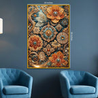 Elegant Floral Artwork Floating Frame Crystal Wall Painting