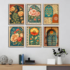Elegant Floral Blossom Wall Frame Set of Six for Home