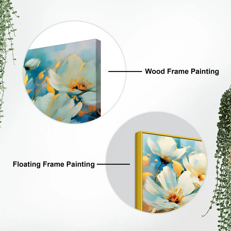 Elegant Floral Wall Art Abstract Canvas Painting