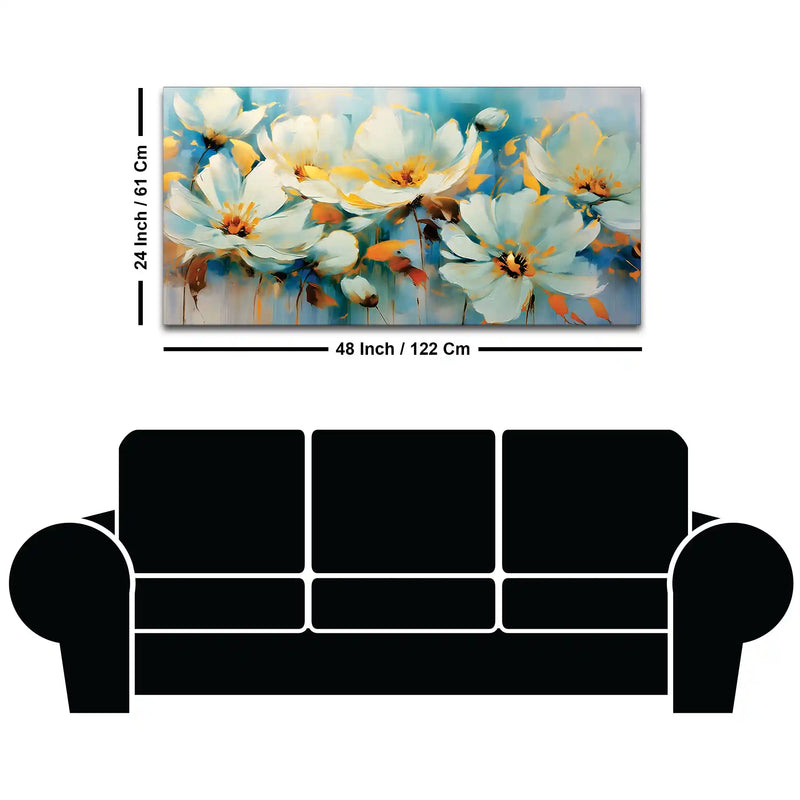 Elegant Floral Wall Art Abstract Canvas Painting
