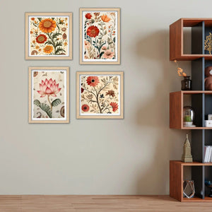 Elegant Floral Wall Art Frame Set of 4 for Modern Homes