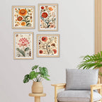 Elegant Floral Wall Art Frame Set of 4 for Modern Homes
