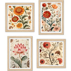 Elegant Floral Wall Art Frame Set of 4 for Modern Homes