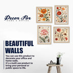 Elegant Floral Wall Art Frame Set of 4 for Modern Homes