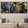 Elegant Flower Floating Acrylic Wall Painting Set of 3