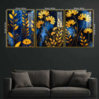 Elegant Flower Floating Acrylic Wall Painting Set of 3