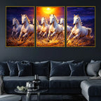 elegant-galloping-white-horses-with-golden-sunset-floating-frame-crystal-wall-painting-set-of-3