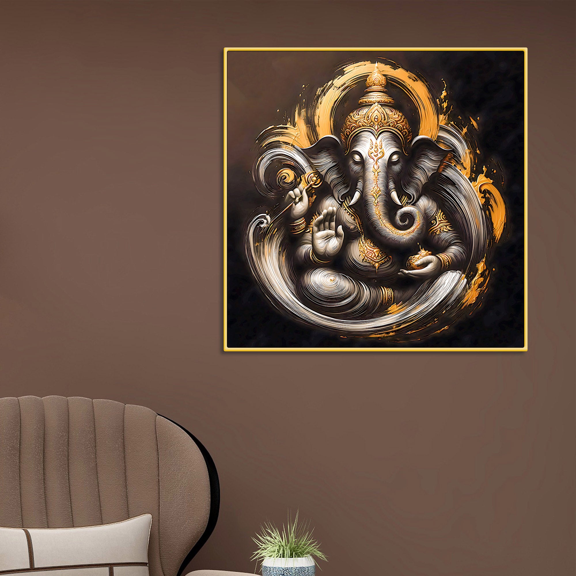 Elegant Ganesh Ji Painting