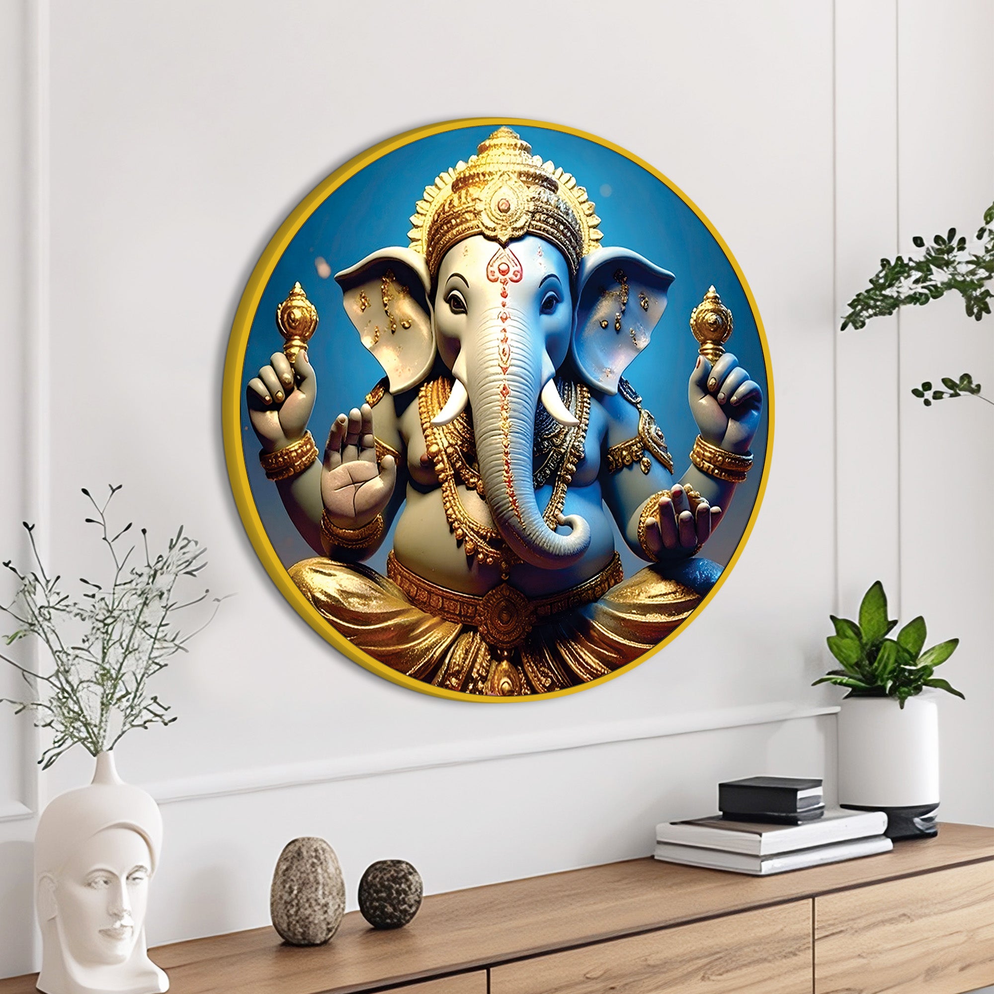 Elegant Ganesh Ji Spiritual Painting