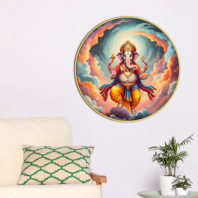 elegant-ganesha-ji-round-canvas-wall-painting