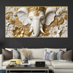 Elegant Ganesha Portrait 3D Canvas Wall Painting