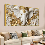 Elegant Ganesha Portrait 3D Canvas Wall Painting