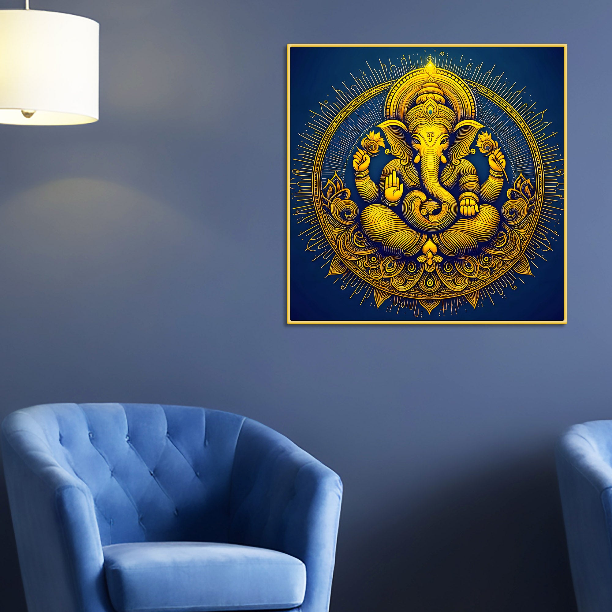 Elegant Ganesha Wall | Hindu God Artwork for Office & Home