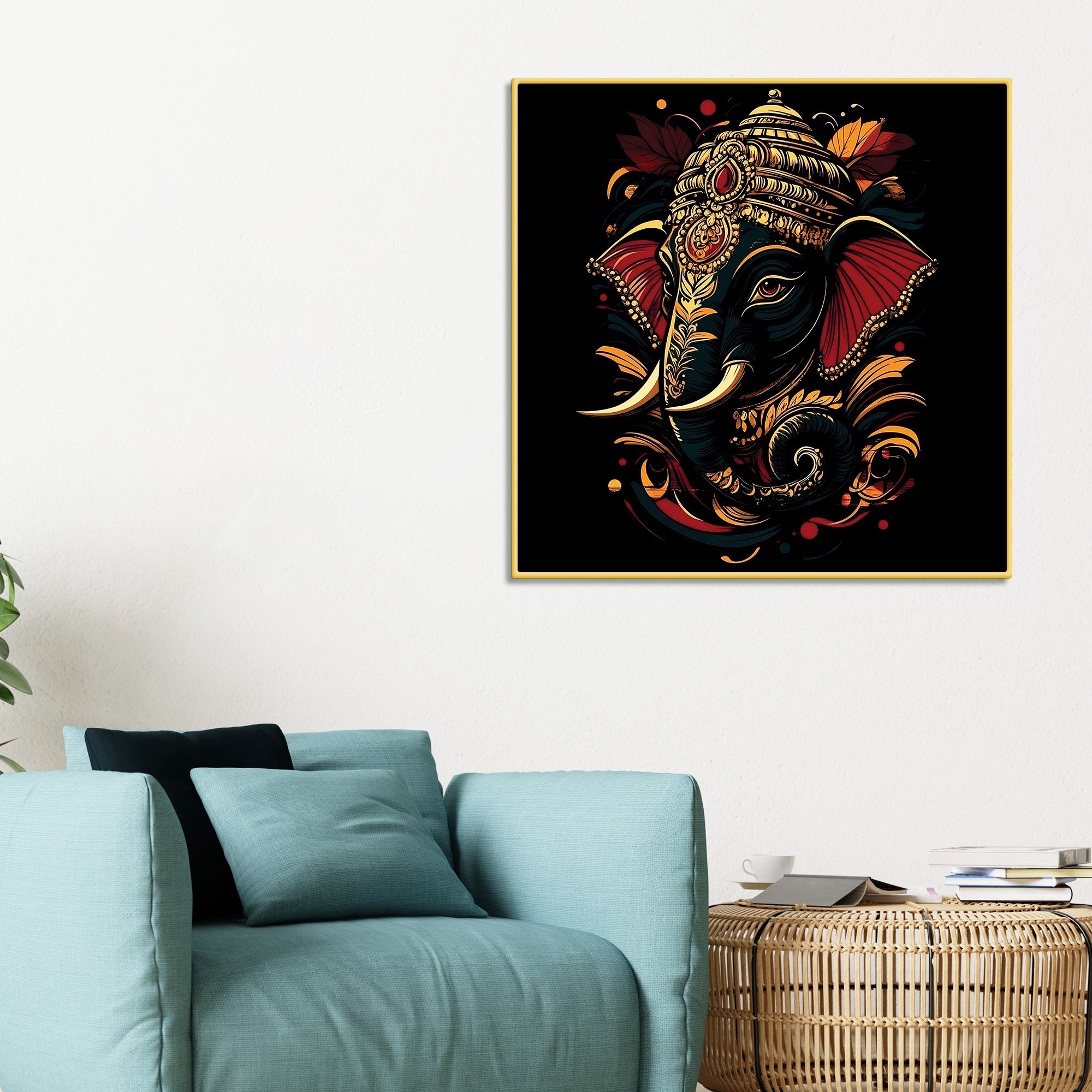  elegant-ganesha-wall-painting