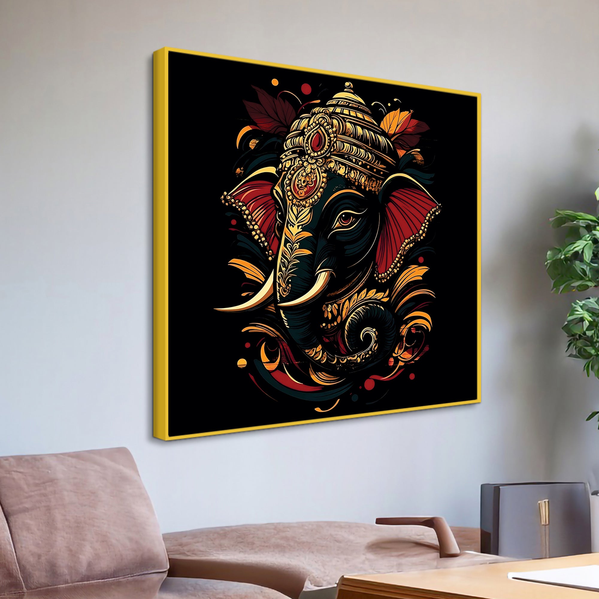 Elegant Ganesha Wall Painting